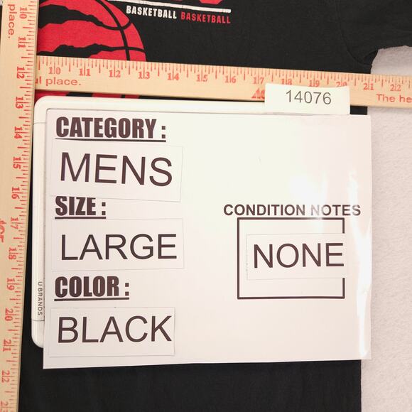 Majestic Toronto Raptors Crew Neck Basketball T Shirt Mens Size Large L Black - Picture 7 of 9